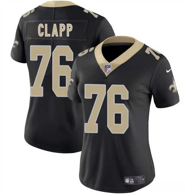 Women%27s New Orleans Saints #76 Will Clapp Black 2025 Vapor Stitched Limited Jersey Dzhi->new york giants->NFL Jersey